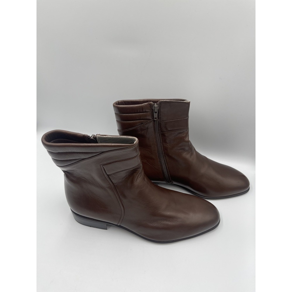 Vtg Florsheim Royal Imperial Brown Leather Zip Ankle Boots Men 8.5 EEE Italy